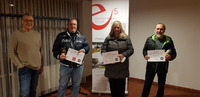 Walter Wakonigg mit den Gewinnern Gerald Partel, Sabine Lochner-Nardon und Eugen Gantner
